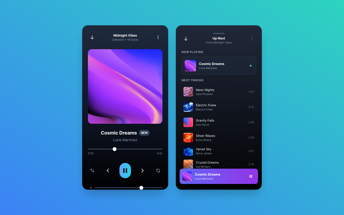 Music player, now playing e coda