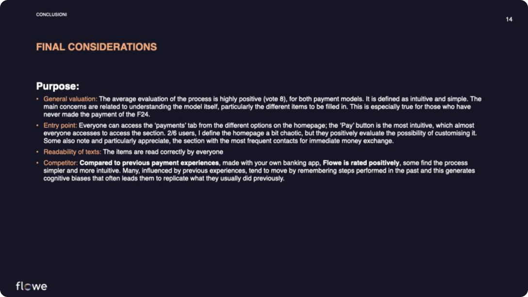 User testing: final considerations